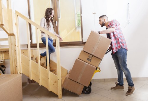 Furniture and boxes being loaded for a Hornchurch move